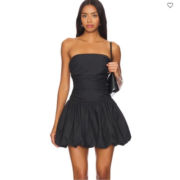 Lovers +Friends Abigail black bubble strapless dress